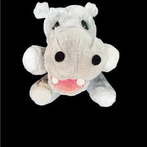 12" Vintage 1976 R Dakin & Co Hippo Plush Toy Hippopotamus grey mouth open teeth